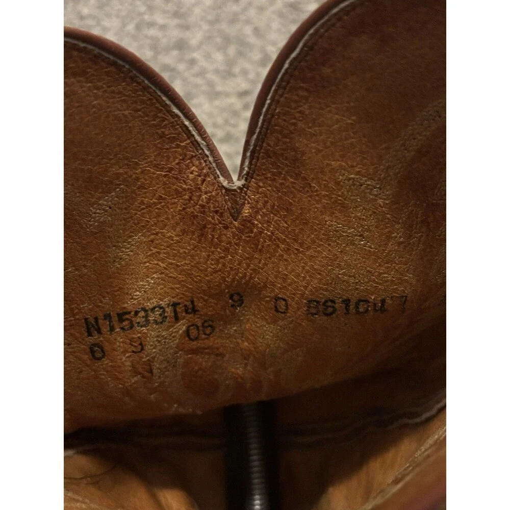 Lucchese 1883 Corbin Mad Dog Goat‎ Brown Leather Boots N1533 Mens Size 9 D